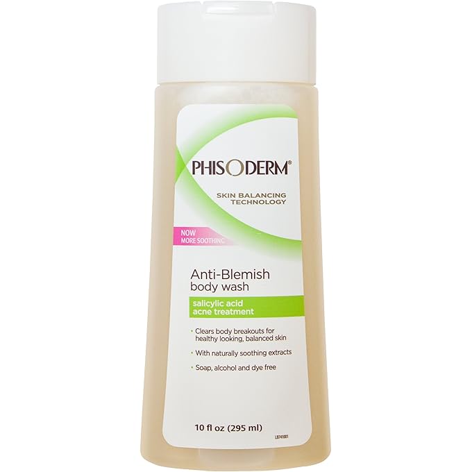 Phisoderm Anti-Blemish Body Wash, 10-Ounce Bottles (Pack of 3)